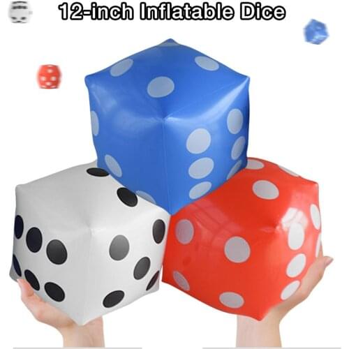 Inflatable Multi Color Blow-Up Big Dice Toy Stage Prop Group Game Tool Casino Poker Party Decorations Pool Beach Toy