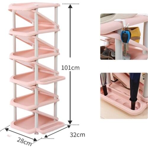 Small shoe rack dormitory simple door multi-layer household economy narrow shoe cabinet plastic shoe storage rack