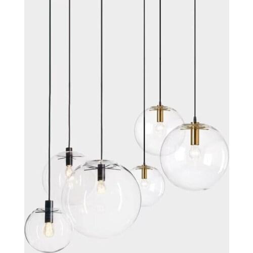Nordic modern minimalist glass ball pendant lamp Single-head restaurant bar pendant light E27 Restaurant Hotel Chandelier