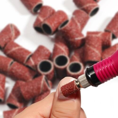 80# 120# 180# Electric Nail Machine Polishing Drill Bits Sanding Bands UV Gel Acrylic Polish Remover For Nail Accessory Tool