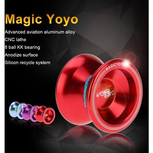 Professional Magic Yoyo T5 Aluminum Alloy Metal Yoyo 8 Ball KK Bearing with String for Kids Red