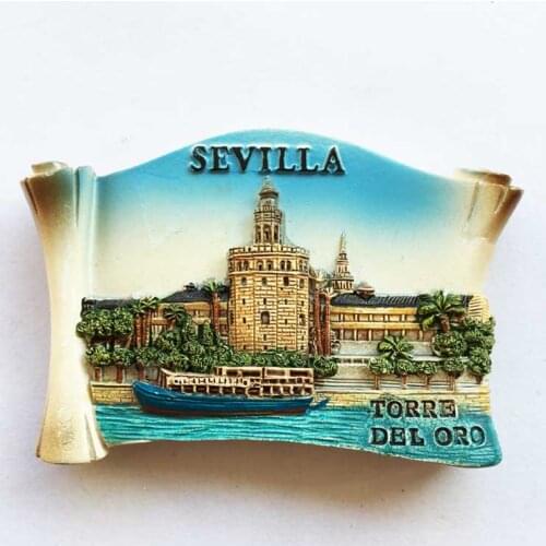 QIQIPP Seville Golden Tower 3D landscape tourist souvenir magnet fridge magnet
