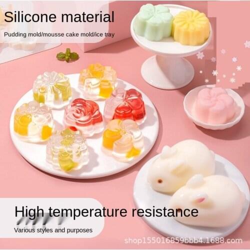 Silicone DIY 12 With Flower Shaped Pudding Jelly elf Made Childrens Bowl ice Cream Jelly Cake Baking Steaming Cake Mold