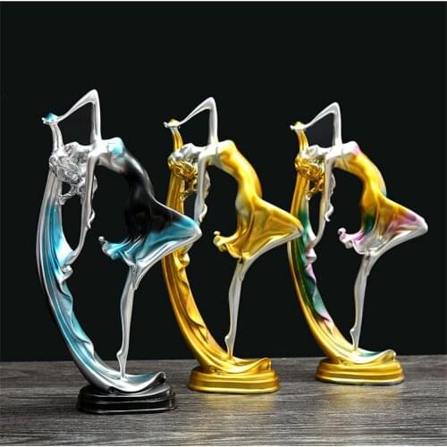 DANCING GIRL STATUE MODERN RESIN PEOPLE SCULPTURE HOME DECORATION ACCESSORIES NEW CLASSICAL OFFICE DESK DECORATIVE WEDDING DECOR