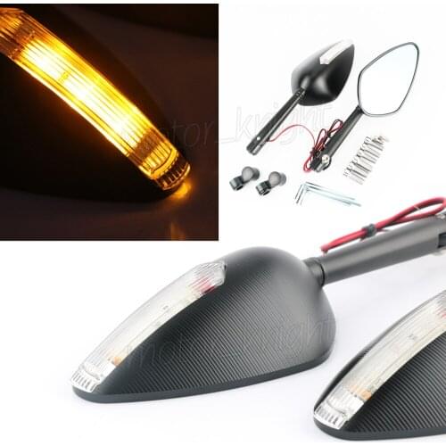 LED TURN SIGNALS CNC Side mirror rearview Mirrors for Suzuki TU250/x Burgman 200 400 Gladius SFV650 Skywave Burgman series Gemma