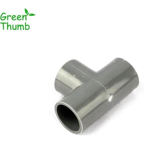 20pcs Dia 25mm Plastic PVC Tee Connector for Garden Irrigation Grey Equal Diameter PVC Three Way Connectors