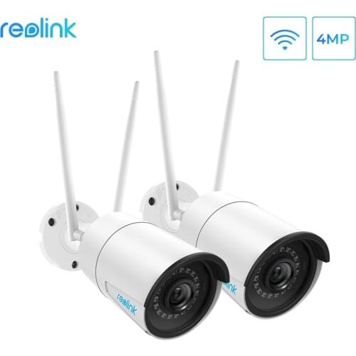 Reolink Outdoor WiFi Camera [2 Pack] RLC-410W 4MP 2.4G&5G Surveillance HD IP Camera Wireless IP66 Weatherproof Security Camera
