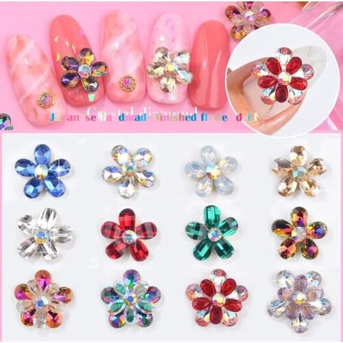 Nu-TATY Japanese Nail Petal Drill Jewelry Finished One Large Flower Drill Pile Flower Petal Drop Color Flat Drill Nail Sticker