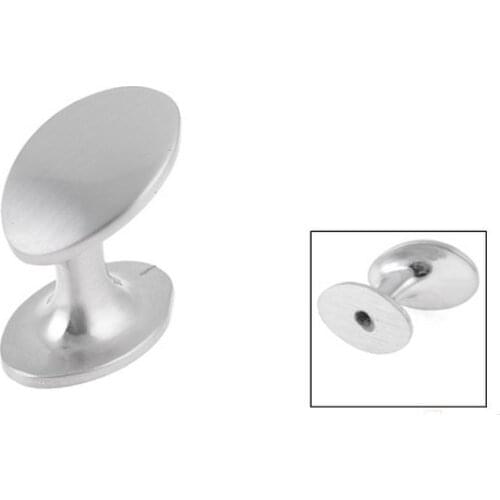 Cabinet Cupboard Drawer 25mm x 18mm x 23mm Oval Stainless Steel Pull Knob 5 PCS