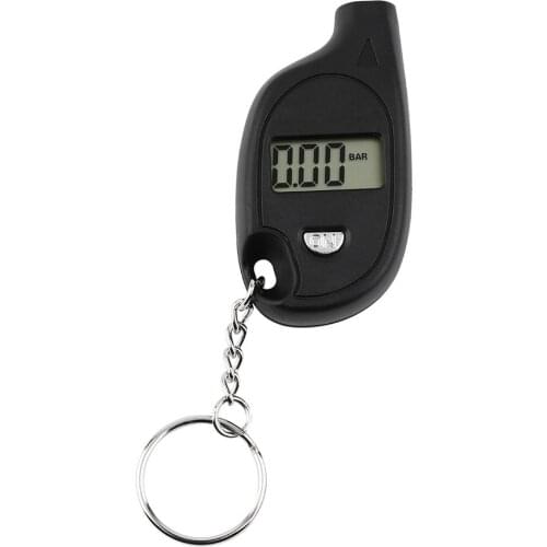 1pc Mini Portable Keychain LCD Digital Car Tire Tyre Air Pressure Gauge Auto Motorcycle Test Tool(with cell lithium battery)