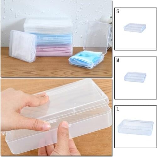 1PC Disposable Mask Transparent Plastic Storage Box Dust-proof Flip Cover Moisture-Proof Cleaning Portable Box