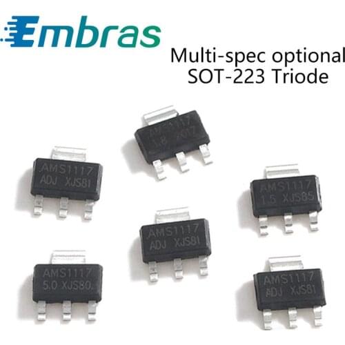 10Pcs SMD Low Dropout Voltage Regulator Transistor AMS1117-3.3V 1.5V 1.8V 2.5V 5.0V AZ1117CH-3.3TRG1 AP2114H-3.3TRG1 SOT-223 IC