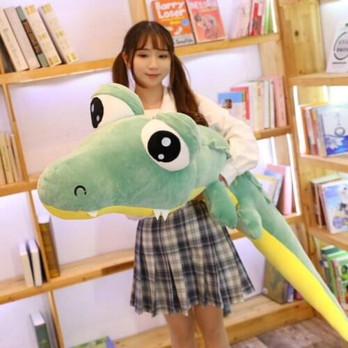170cm Huge Real Life Big Eyes Crocodile Plush Toy Stuffed Cute Animal Alligator Doll Creative Soft Nap Pillow Kids Child Gift