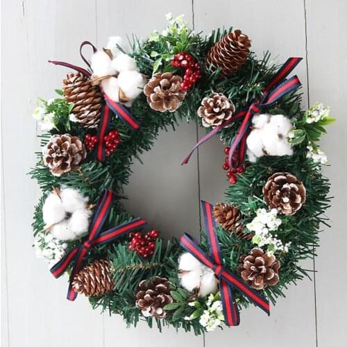 30CM Christmas Garlands Xmas Wreath Wall Hanging Door Ornaments Christmas Pendants Christmas Decor For Home New Year