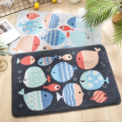 45X65cm Cute Pattern High Water Absorbent Bathroom Carpet Bath Mat Bathroom Mat Rug Anti-Slip Toilt Balcony Bath Rug Pad