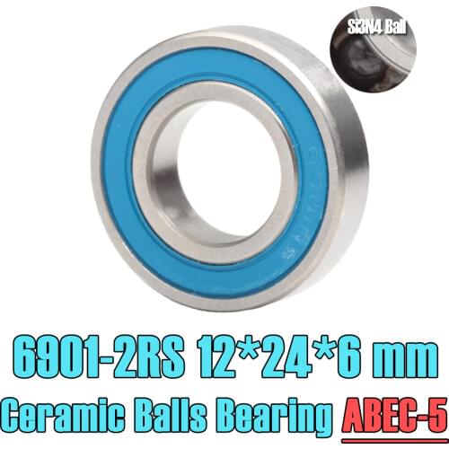 6901RS Hybrid Ceramic Bearing 12*24*6 mm ABEC-5 1PC Bicycle Bottom Brackets & Spares 6901 RS 2RS Si3N4 Ball Bearings 6901-2RS