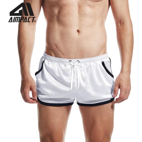 AIMPACT 2021 Athletic 3 Inch Booty Shorts Workout Gym Sexy Swimwear for Men Marathon Running Sleepwear AM2803
