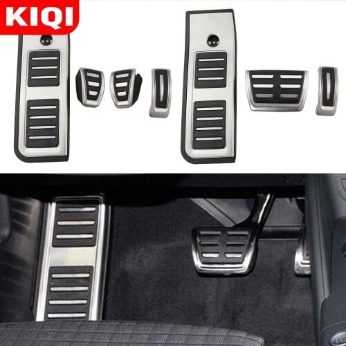 KIQI Car Gas Brake Pedal Cover Treadle Footrest Non-Slip Accelerator Pedals Accessories for Audi A6 C8 Type 4K Ab 2019 2020 LHD