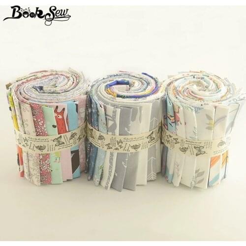 Booksew50*50cm/pcs Jelly Roll Strip 100% Cotton Fabric Cartoon Animal Flower Fabric Quilts Telas Tissu DIY Patchwork Kid Stoffen