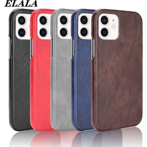 Case for iPhone 12 Fundas Mini 11 Pro Max XR XS SE 2020 8 7 Plus Luxury Lychee Pattern Leather Thin Hard Shockproof Cover