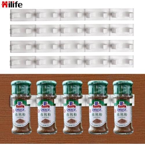 Store Home Kitchen Organizer Seasoning Carrier Bottle Storage Holder 2pcs 4pcs Cabinet Clip Shelf Racks Spice Rack Gripper