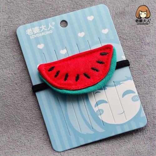 New Fabric Craft Watermelon Fruit Childrens Cloth Hair Clips Hair Accessories Head Accessories Factory Direct Sales