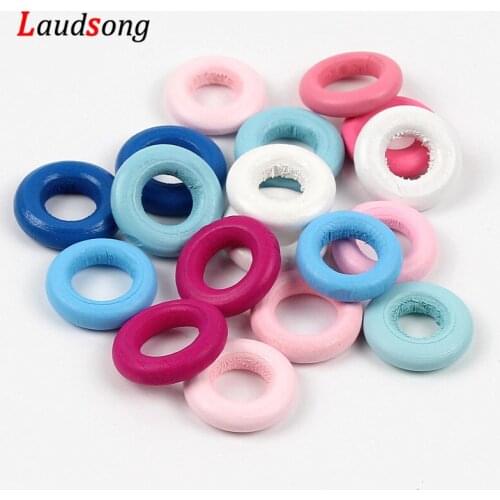 DIY 20mm 50pcs Mixed Color Round Wooden Beads Connectors Circles Rings For Diy Jewelry Wood Rings Makeing cuentas de madera
