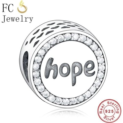 FC Jewelry Fit Original Brand Charms Bracelets 925 Sterling Silver Letter Kralen Hope Beads Women Making Berloque Bijoux