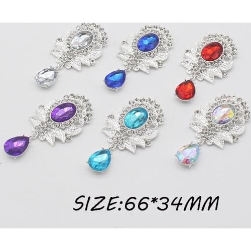 Exquisite Shiny 5Pcs 66 * 34MM DIY Rhinestone Pendant Fashionable And Gorgeous Wedding Invitation Holiday Creative Ornaments