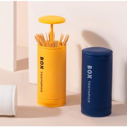 Creative Automatically Toothpick Box Push-Type Cotton Swab Box Kitchen Toothpick Holder Portable Desktop Decoration Accessories