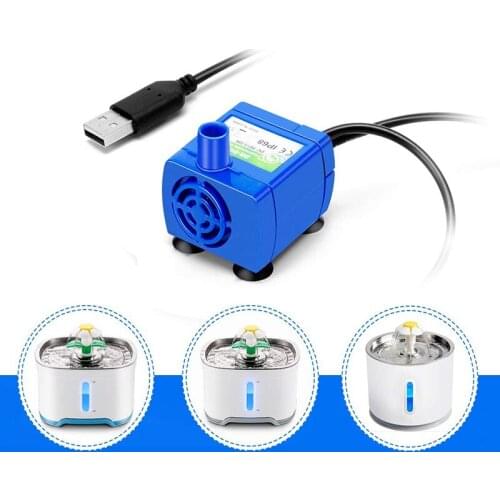 Mini Water Pump for Pet Drinking Cat Dog Water Automatic Fountain Pump with LED Light Pet Water Dispenser Replacement Accessorie
