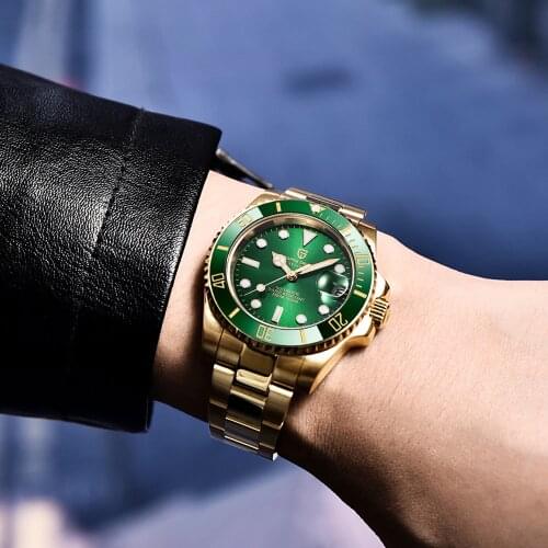 PAGANI DESIGN Men Automatic Watch Sapphire Mechanical Wristwatch 40MM Stainless Steel Waterproof Watch Men Mekaniska klockor