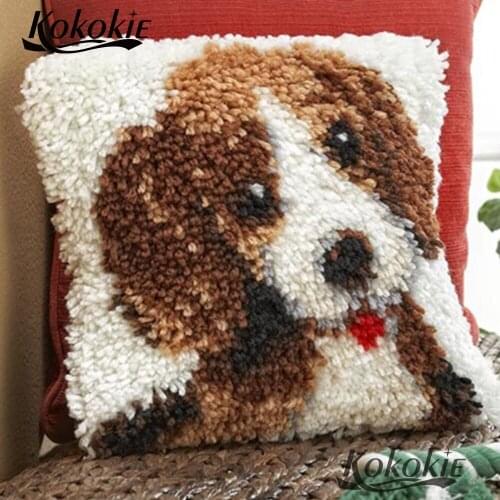 3d mat sets dog pattern Needlework set latch hook kit rug mat Cushion Cross Stitch Crocheting Rug Embroidery pillowcase