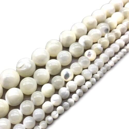 Natural White Trochus Niloticus Beads Mother of Pearl Freshwater Loose Spacer Beads For Jewelry Making DIY Bracelet Necklace