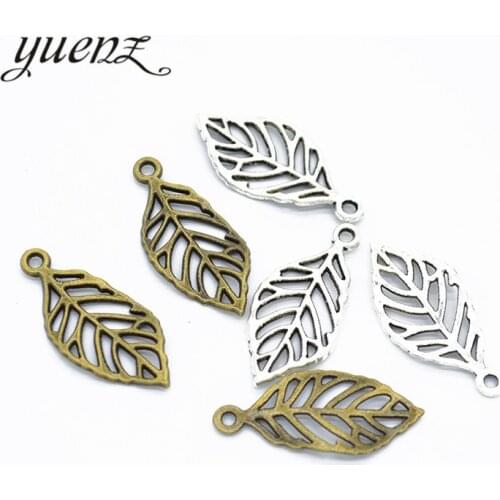 YuenZ 20pcs Leaf charms for jewelry making 29*13mm Q358