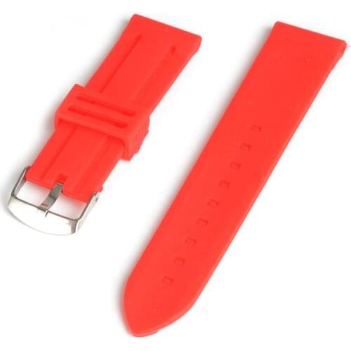 High Quality correa reloj 20mm 22mm 24mm Silicone Strap Rubber Buckle Watchbands Men Women Sport Wrist Watch Band Red cinturino