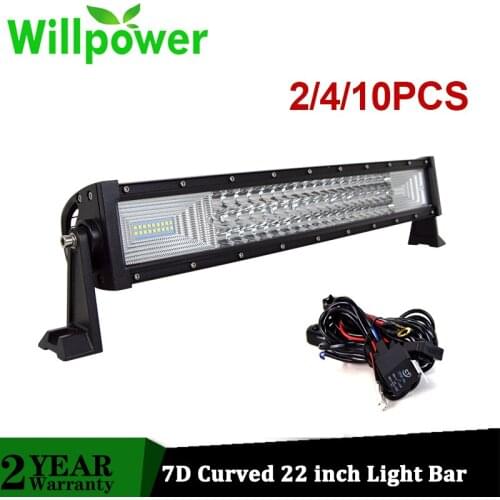 Willpower Curved 22" inch 270W Led Light Bar Driving Lights 7D 3-Rows Offroad Truck SUV ATV Tractor Car Boat 12V 24V