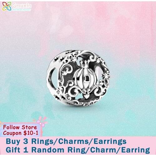 Smuxin 925 Sterling Silver Beads Famous Midnight Pumpkin Charm fit Original Pandora Bracelets for Women Jewelry Birthday Gift