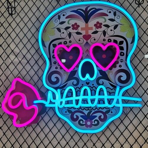 Tattoo Skull Led Neon Light Sign Wall Art Decoration