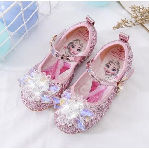 Disney Frozen Crystal Shoes For Baby Girls Childrens Dance non slip Soft Soled Princess Shoes Cartoon Elsa Shoes Girls Sandals