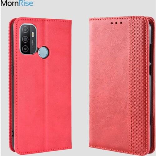 For OPPO A53S A33 Case Book Wallet Vintage Slim Magnetic Leather Flip Cover Card Slot Stand Soft Cover Luxury Mobile Phone Bags