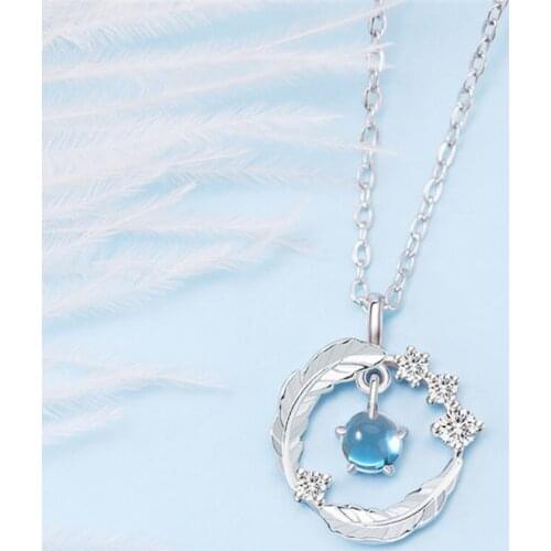 Sole Memory Art Gentle Sweet Feather Cute 925 Sterling Silver Clavicle Chain Female Necklace SNE620