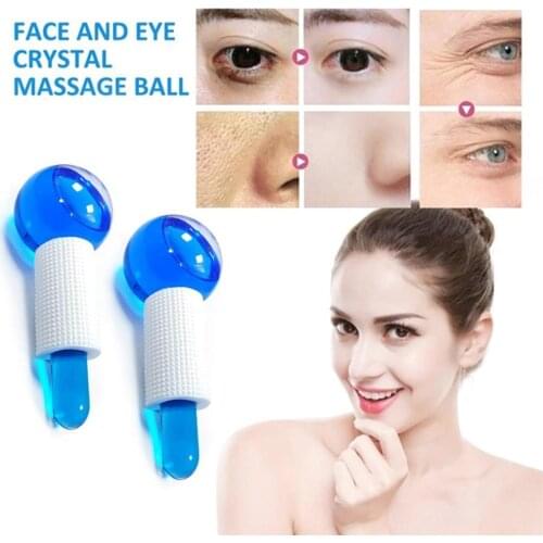 1pair/2pcs Large Beauty Ice Hockey Energy Beauty Crystal Ice Ball Globes Wave Eye Supplies massage Face Water Cooling X2C6