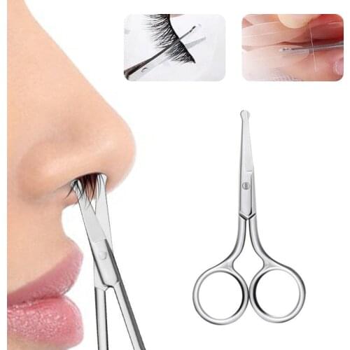 1PC Nose Hair Scissor Stainless Steel Eyebrow Nose Hair Cut Manicure Facial Trimming Makeup Scissors Safety Hair Removal Tools