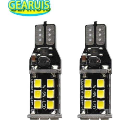 2pcs High power T15 Canbus 15 SMD 2835 LED W16W no error Non polar reverse backup parking light White Red Yellow 12V to 16V