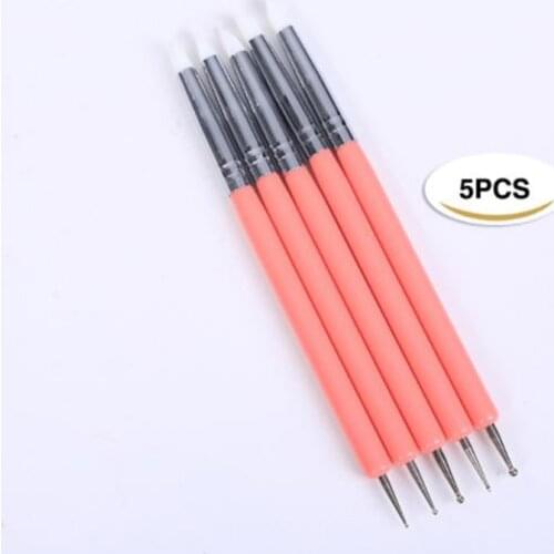5pcs/Set Soft Pottery Clay Tool Silicone + Stainless steel Two Head Sculpting Polymer Modelling Shaper Art Tools