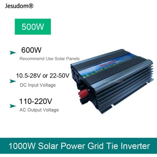 500W Solar Grid Tie Inverter PV 18V36VDC Input to 110V230VAC Micro On Converter with Pure Sine Wave