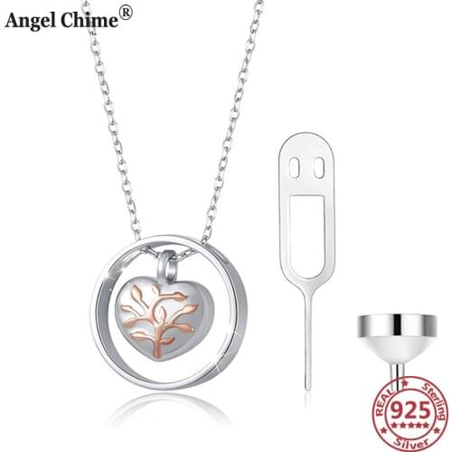 AC 925 Sterling Silver Life of Tree Heart Pendant Urn Necklaces for Ashes Memorial Urn Necklace Pet Ash Casket Keepsake Necklace