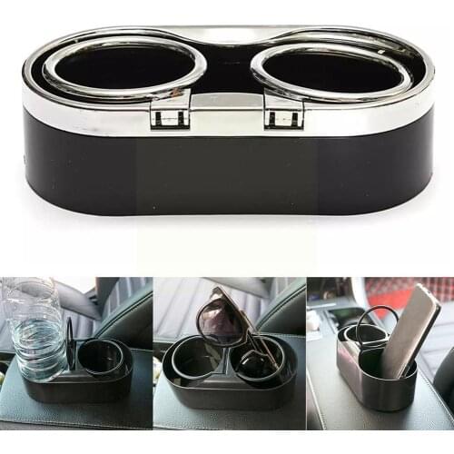 Dual Hole Drink Bottle Cup Holder Stand Durable Plastic Mount Auto Truck Car C8L1