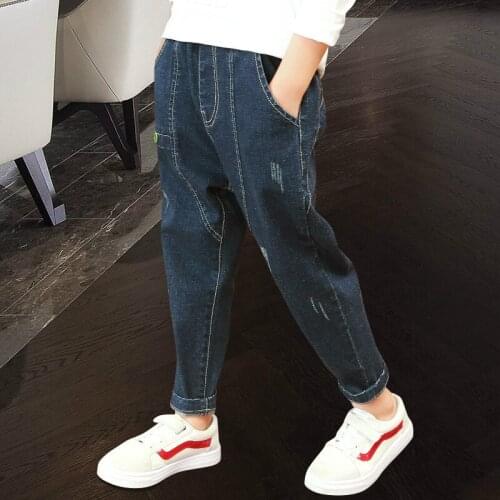 Kids Pants Girls Toddler Boys Jeans Thick Children Jeans for Boys Jeans Kids Boy Casual Denim Pants Toddler Kids Clothing 5-14Y